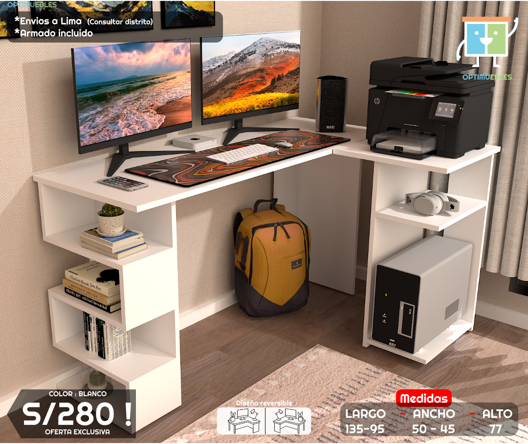 Escritorio Alpha pro moderno color blanco*